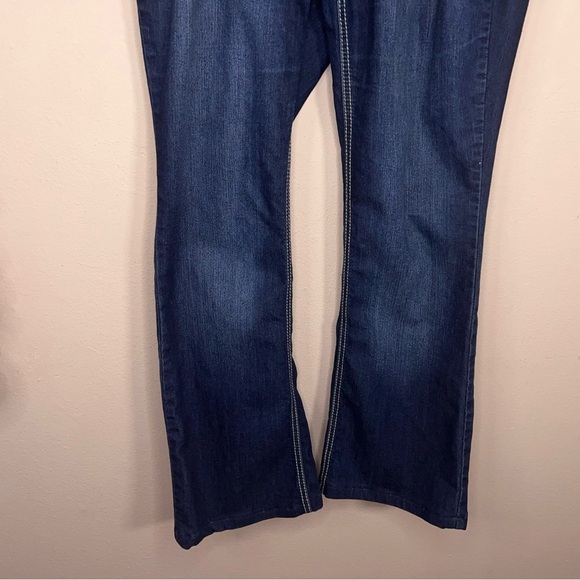Size 12 Royalty Brand Blue Denim Jeans Western Boot Cut Rhinestone Pockets - Picture 11 of 13